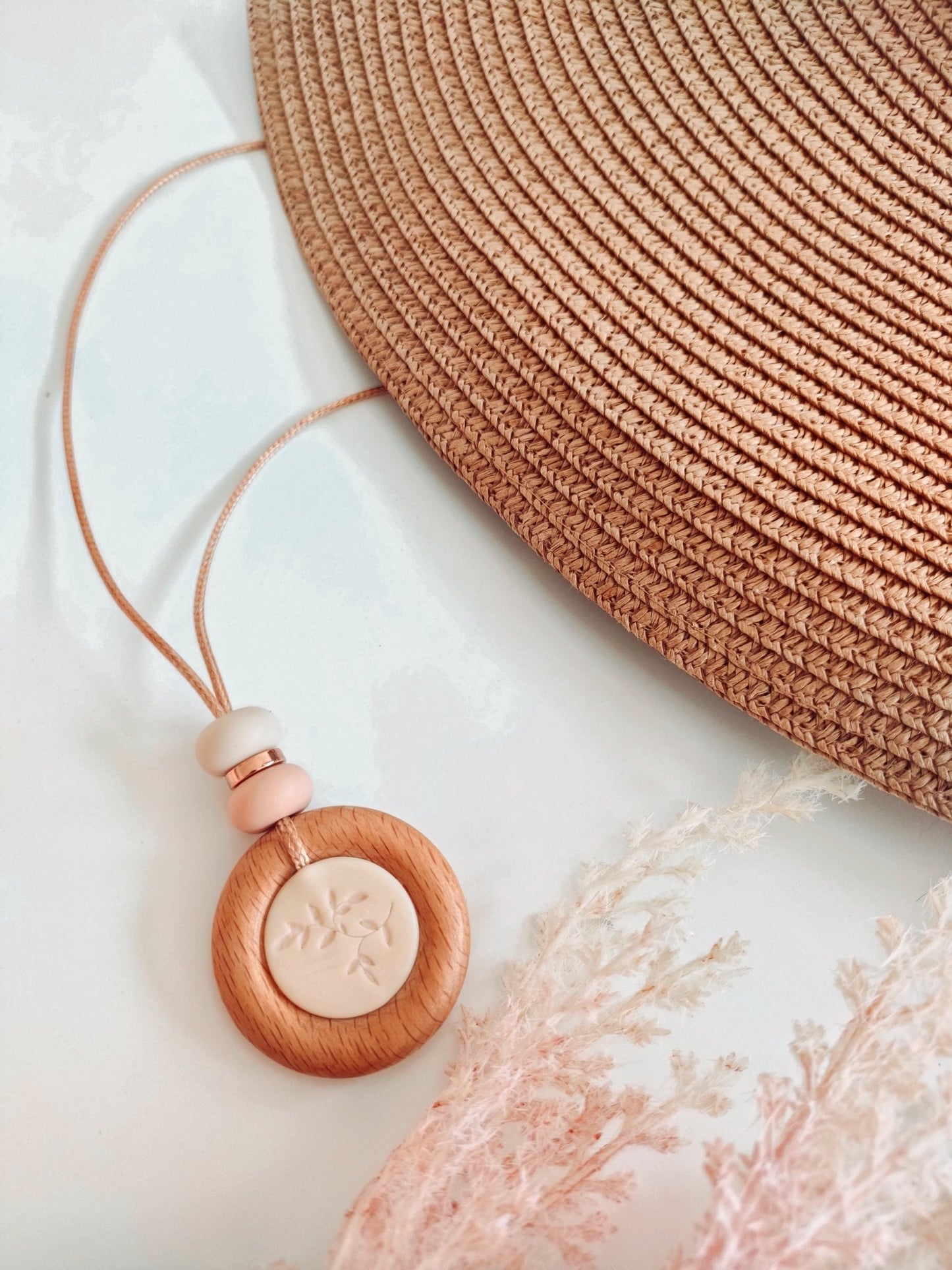 Fern Embossed Pendant - Bennie Blooms Breastfeeding, Teething and Fiddle Jewellery at its finest.