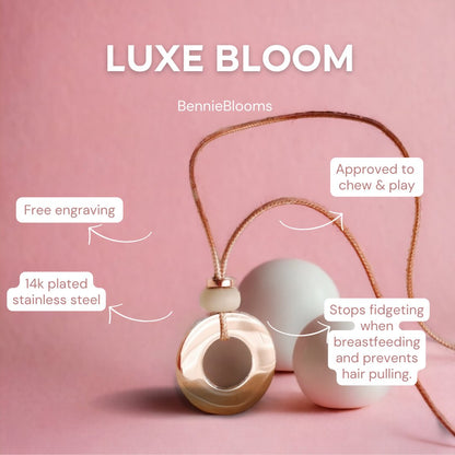 Luxe Bloom Feeding Necklace - Bennie Blooms Breastfeeding, Teething and Fiddle Jewellery at its finest.